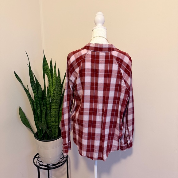 SO | Maroon and White Plaid Shirt - Picture 3 of 9